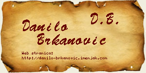 Danilo Brkanović vizit kartica
